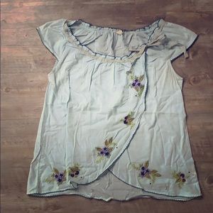 Free people peasant top with cross front